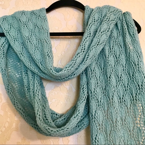 Accessories - Pretty knit scarf - pastel aqua color